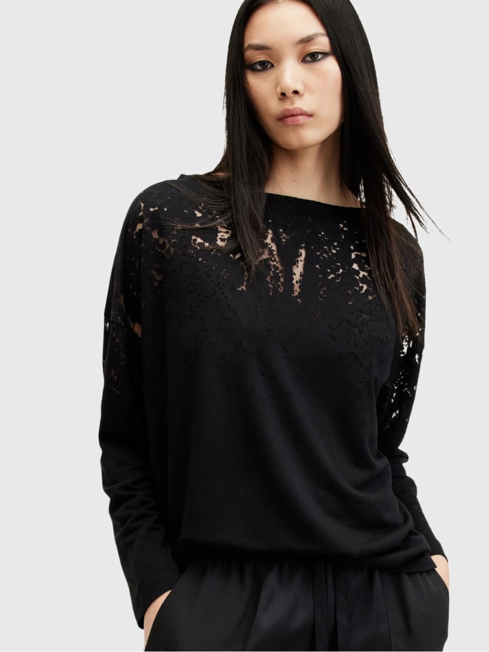All Saints Rita Snake Tee Long Sleeve